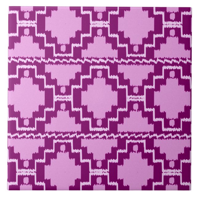 Ikat Aztec Pattern - Ametist Purple e Violet (Frente)