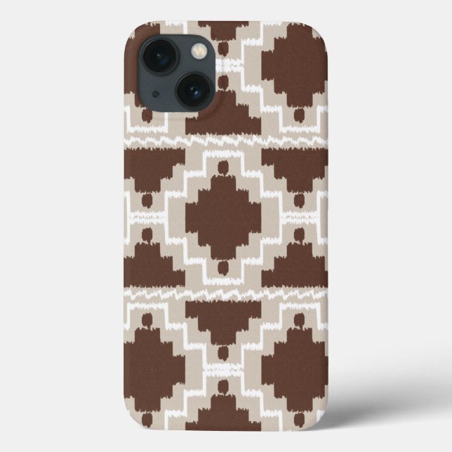 Ikat Aztec Pattern - Chocolate Brown e Taupe (Verso)