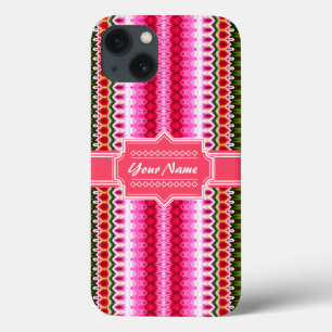 Ikat Chevron, cor-de-rosa e verde, personalizado