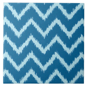 Ikat Chevron - Índigo e Azul Claro