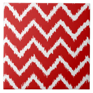 Ikat Chevron - Vermelho profundo e branco