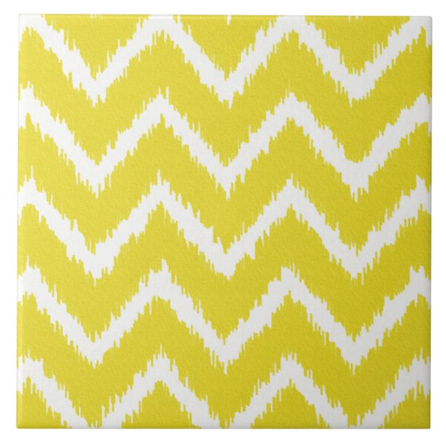 Ikat Chevrons - Amarelo e branco de mostarda (Frente)