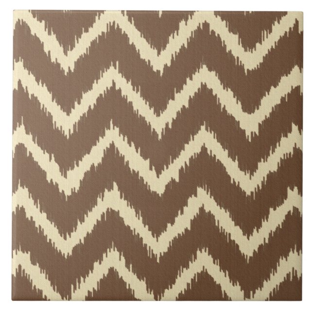 Ikat Chevrons - Castanho-chocolate e bronzeado (Frente)