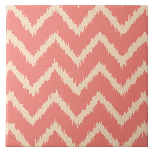 Ikat Chevrons - Cor de laranja e pêssego (Frente)