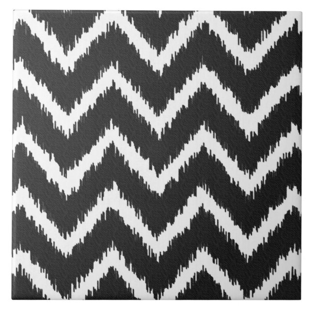 Ikat Chevrons - Preto e branco (Frente)