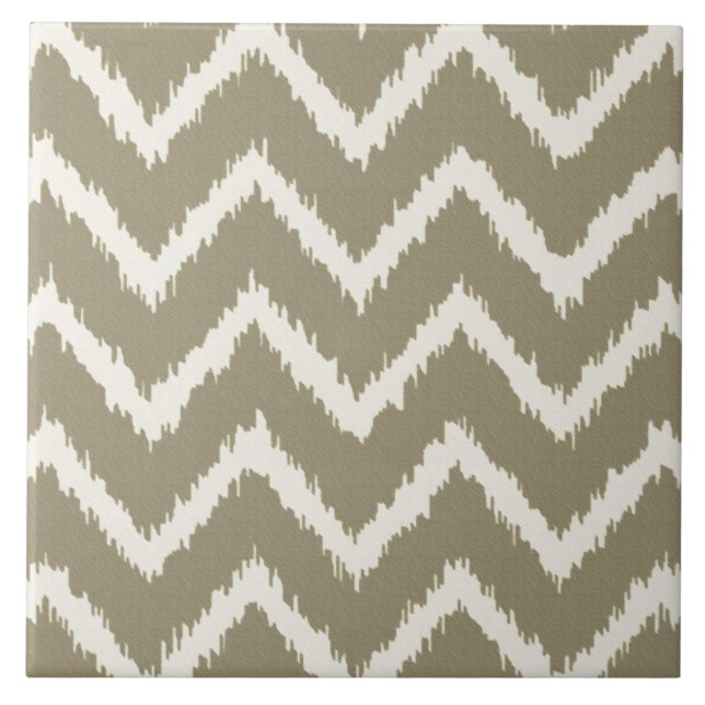 Ikat Chevrons - Taupe tan e beige (Frente)
