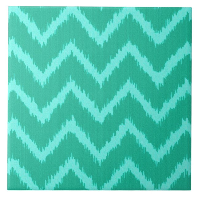 Ikat Chevrons - Turquesa e aqua (Frente)