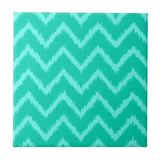Ikat Chevrons - Turquesa e aqua (Frente)