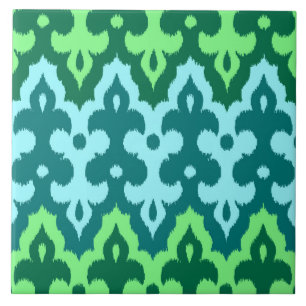 Ikat Damask, Turquoise e Jade Green marroquinos
