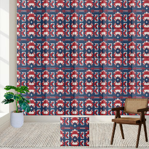 Ikat Inspirou Azulejo Escandinavo