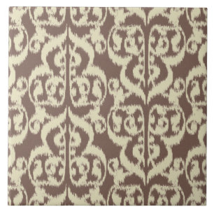 Ikat Moorish Damask - bege e taupe
