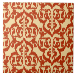 Ikat Moorish Damask - laranja Mandarin