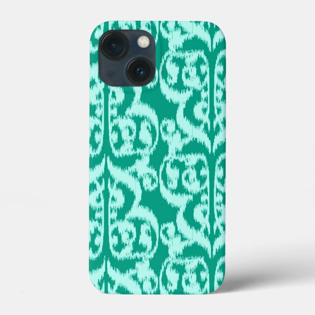 Ikat Moorish Damask - pavão e aqua (Verso)