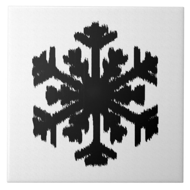 Ikat Snowflake - Branco e preto (Frente)