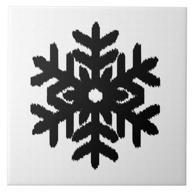 Ikat Snowflake - Branco e preto (Frente)