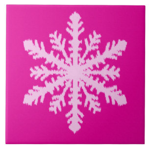Ikat Snowflake - Fuchsia e rosa-gelo
