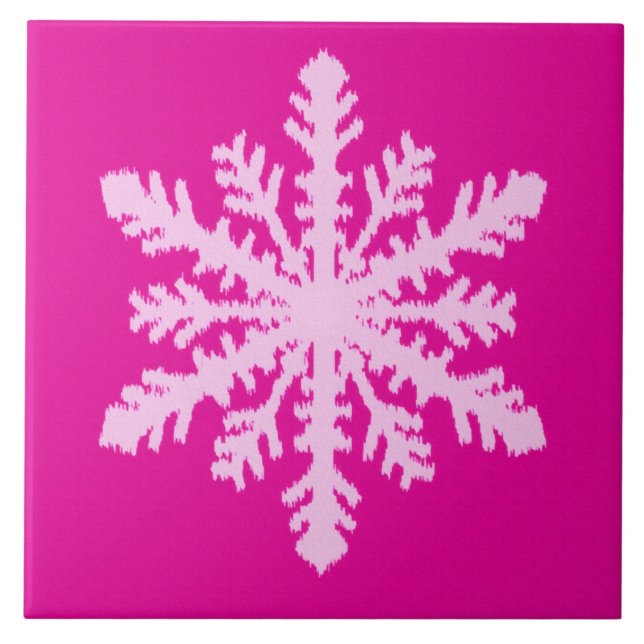 Ikat Snowflake - Fuchsia e rosa-gelo (Frente)