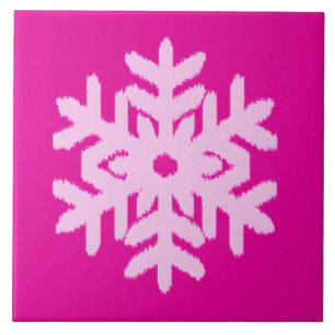 Ikat Snowflake - Fuchsia e rosa-gelo