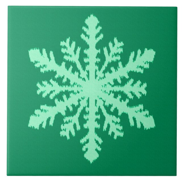 Ikat Snowflake - Pinheiro e horta verdes (Frente)