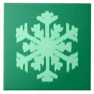 Ikat Snowflake - Pinheiro e horta verdes