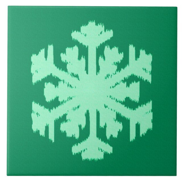 Ikat Snowflake - Pinheiro e horta verdes (Frente)