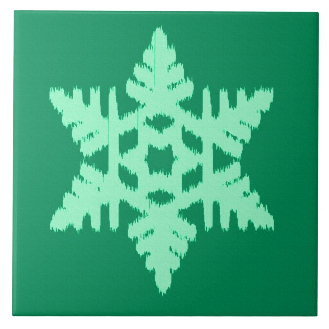 Ikat Snowflake - Pinheiro e horta verdes (Frente)