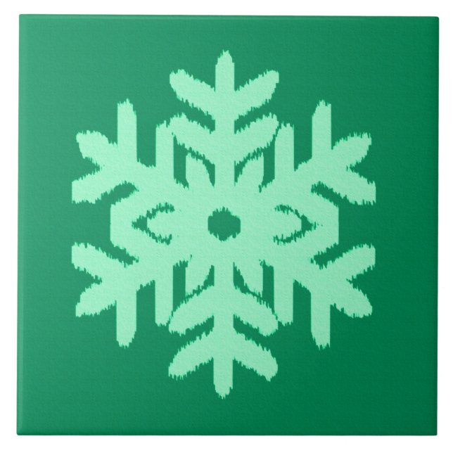 Ikat Snowflake - Pinheiro e horta verdes (Frente)