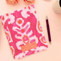 Ikat Tribal Rosa Personalizado e Laranja