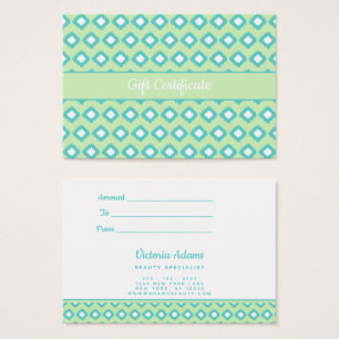 Ikat Verde e Teal Certificado de oferta