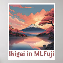 "Ikigai no Monte Fuji: Poster de Arte Serene Japon