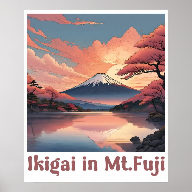 "Ikigai no Monte Fuji: Poster de Arte Serene Japon (Frente)
