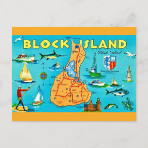 Ilha Block Rhode Island Cartão Postal