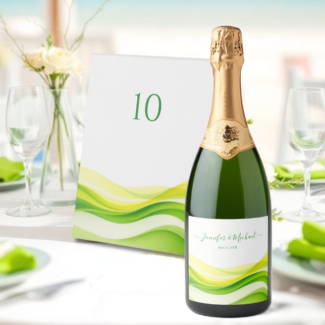Ilha Citrina Verde e Amarelo (Island Citrus Green and Yellow Sparkling Wine Label )