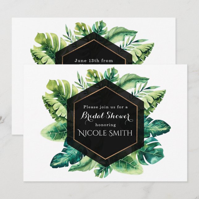 Ilha da Floresta Tropical Chuvas Deixa Convites (Frente/Verso)