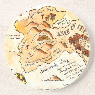 Ilha da porta copos do mapa do tesouro da