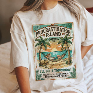 Ilha da Procrastinação Design de Férias Engraçado