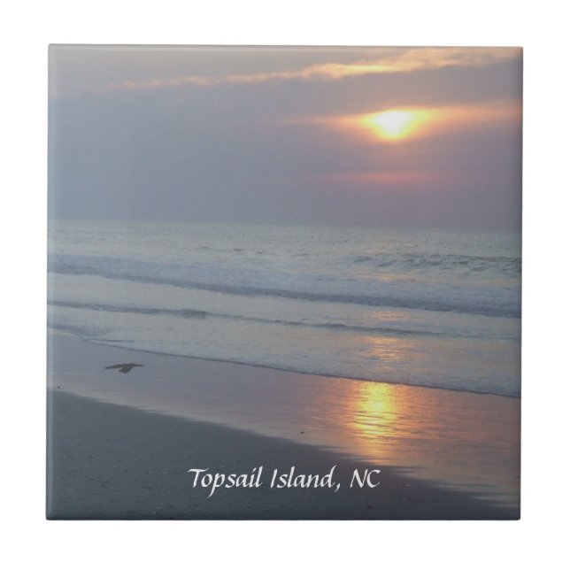 Ilha de Topsail, NC Trivet/azulejo (Frente)