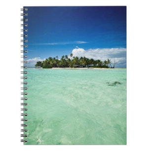 Ilha do Pacífico com caderno das palmeiras