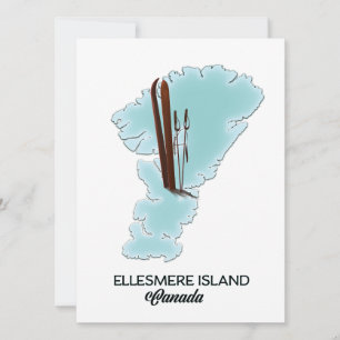 Ilha Ellesmere Canadá mapa pôster