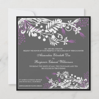 Ilha Floral (lilac) Convite para Casamento Elegant