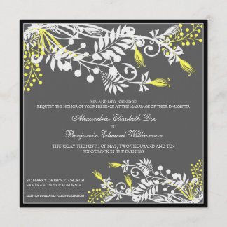 Ilha Floral (limão) Convite para Casamento Elegant