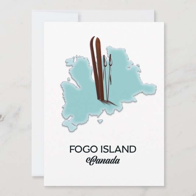 Ilha Fogo Canadá mapa poster (Frente)