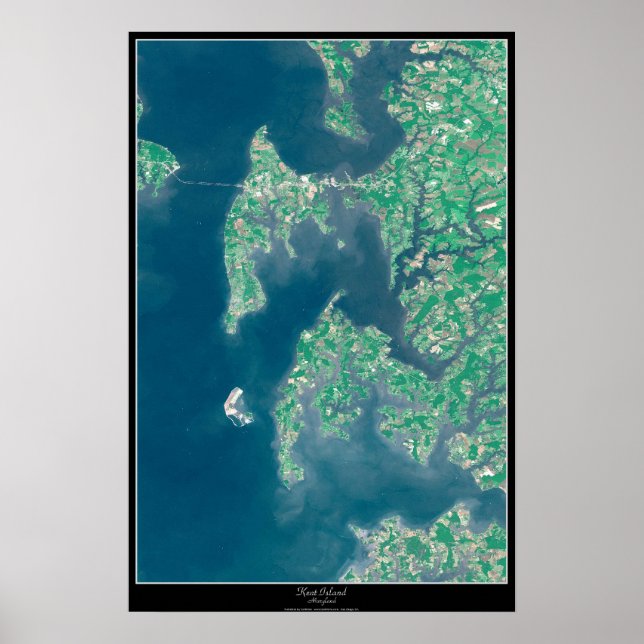 Ilha Kent, pôster de satélite de Maryland (Frente)