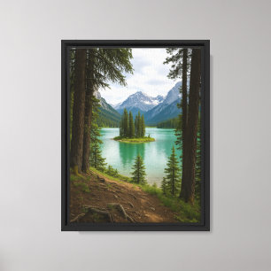 Ilha Mountain Lake Nature Canvas Wall Impressão
