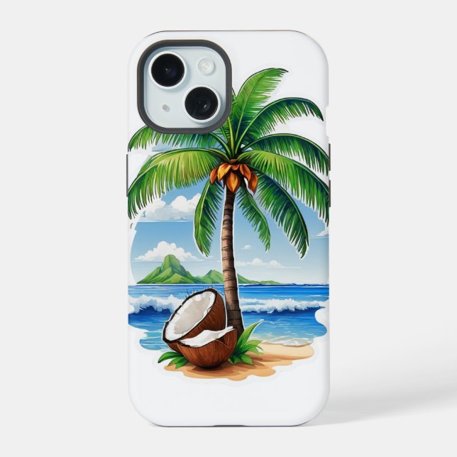 Ilha Tropical de Árvore de Coco (Verso)