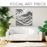 Ilha tropical no estilo impressão de madeira do ma<br><div class="desc">Ilha tropical no estilo impressão de madeira do mar</div>