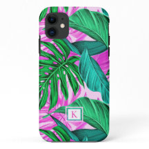 Ilha Tropical Vibes Monograma Capa de telefone
