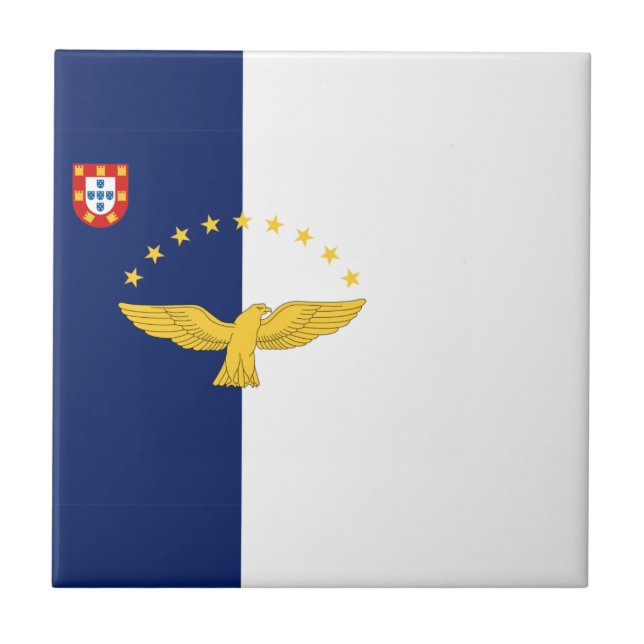 Ilhas Açores, bandeira Azulejo cerâmico (Frente)