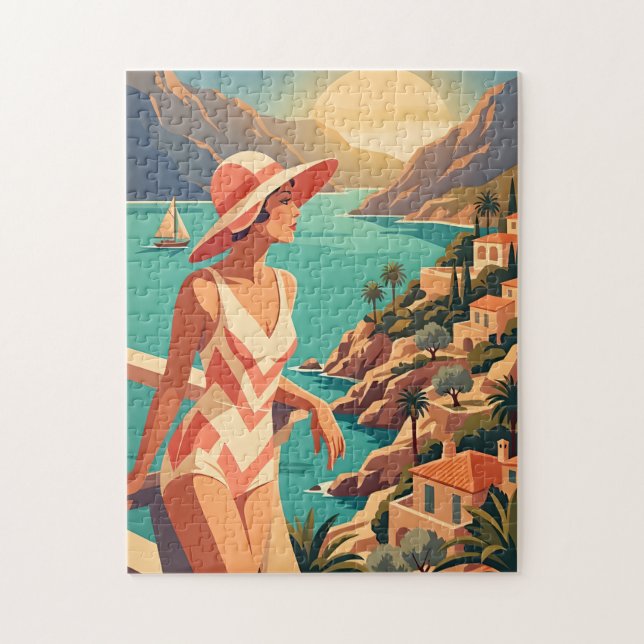 Ilhas Baleares Quebra-Cabeça Mulher Vintage Paisag (Vertical)
