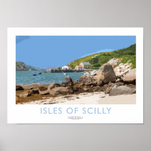Ilhas do poster da estrada de ferro de Scilly